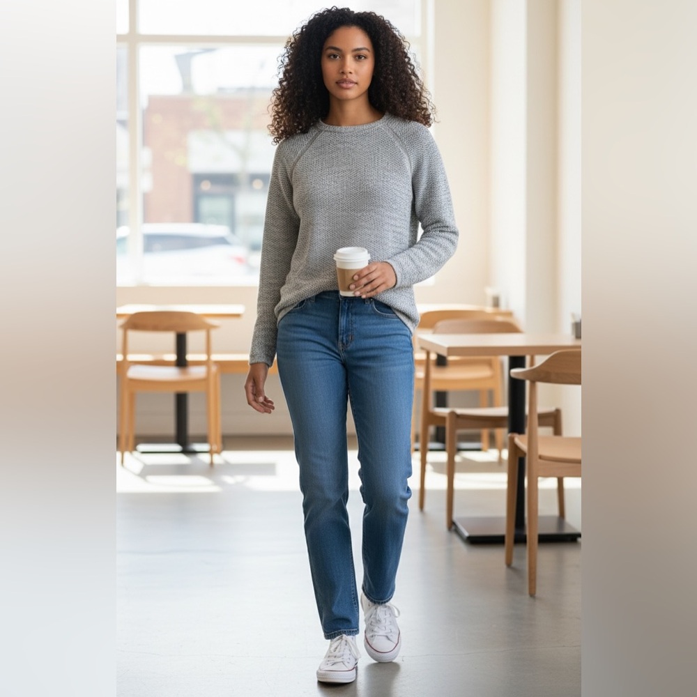 H&M Light Heather Gray Shaker Stitch Sweater - Size XS/S